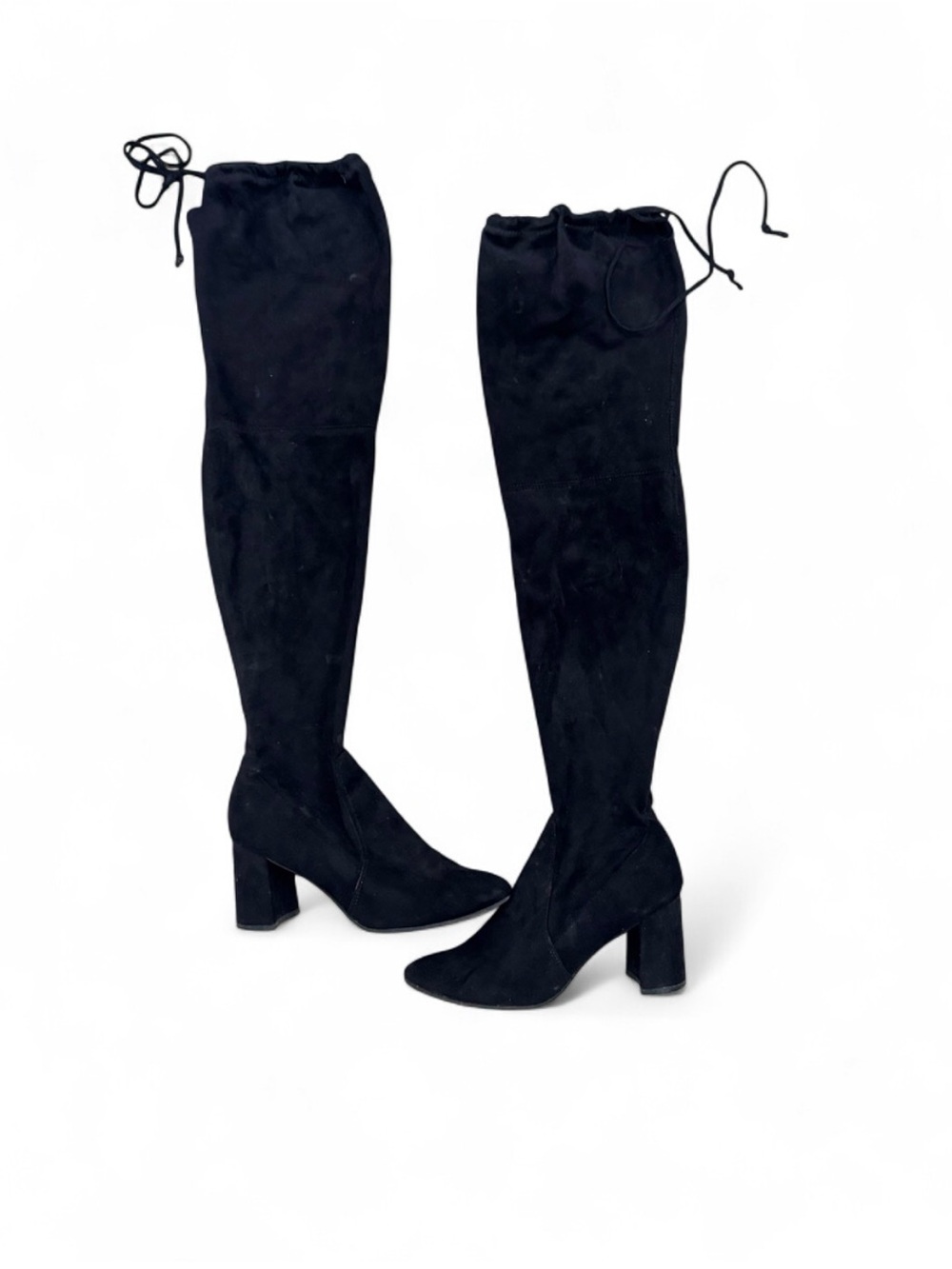 Black Over-the-Knee Block Heel Boots - Women